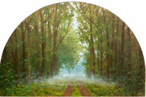 Ochtendmist, Olieverf op Paneel, 77,5x50,5cm